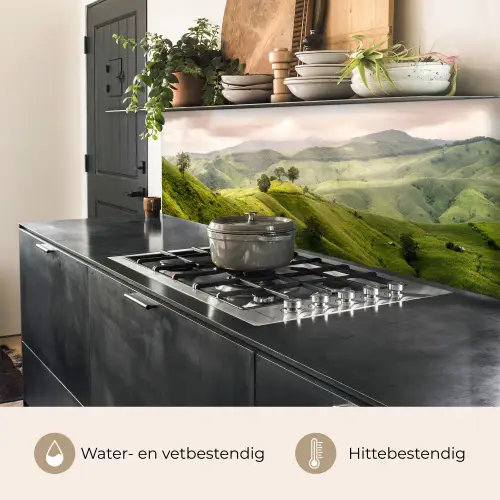 Landschap - Heuvels - Groen keuken achterwand 2 middel -usp_NL