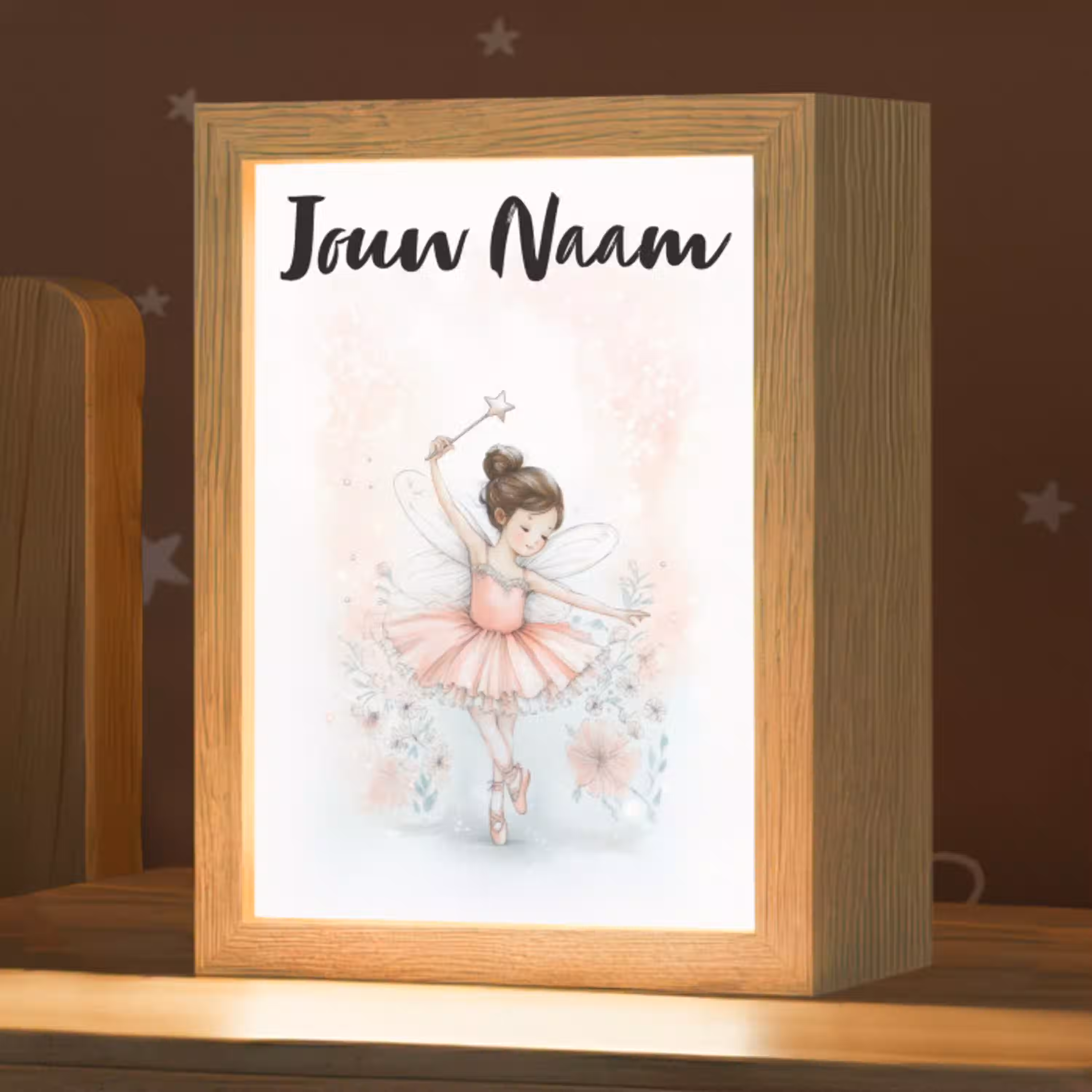 Ballerina - Fee - Roze Light Box met kabel (Kinderlampje) klein -zzz_3d_website