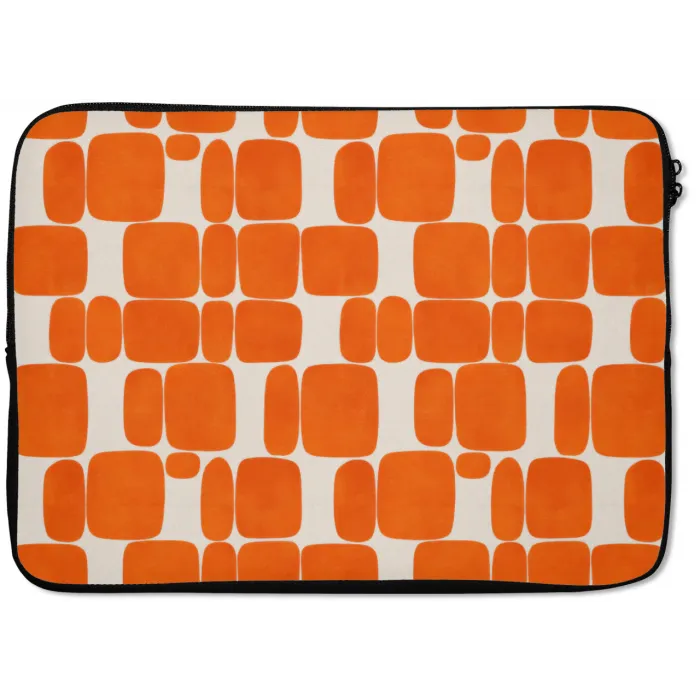 Patroon - Retro - Oranje laptophoes neopreen klein 279 -zkaufland3dotto
