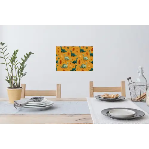 Dinosaurussen - Stekels - Herfstbladeren - Bruin Muursticker klein -eettafel