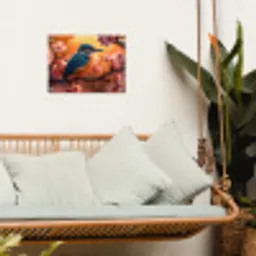 IJsvogel in de Bloesemtak tuinposter los doek klein -sfeer7