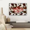 Koeienprint - Limited edition - Rood canvas 2cm klein -sfeer6