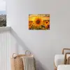 Zonnebloem in de avondzon tuinposter los doek klein -sfeer8