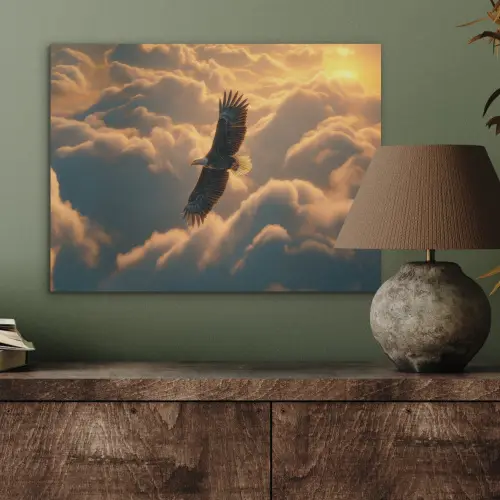 Adelaar - Wolken - Zon PET vilt klein -sfeer2