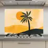 Illustratie - Palmboom - Zon - Heuvels keuken achterwand spatscherm klein -3d_website
