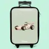 Beige retro raceauto op groen achtergrond Kinderkoffer - Zwart klein -zzz_website3d_nbs2
