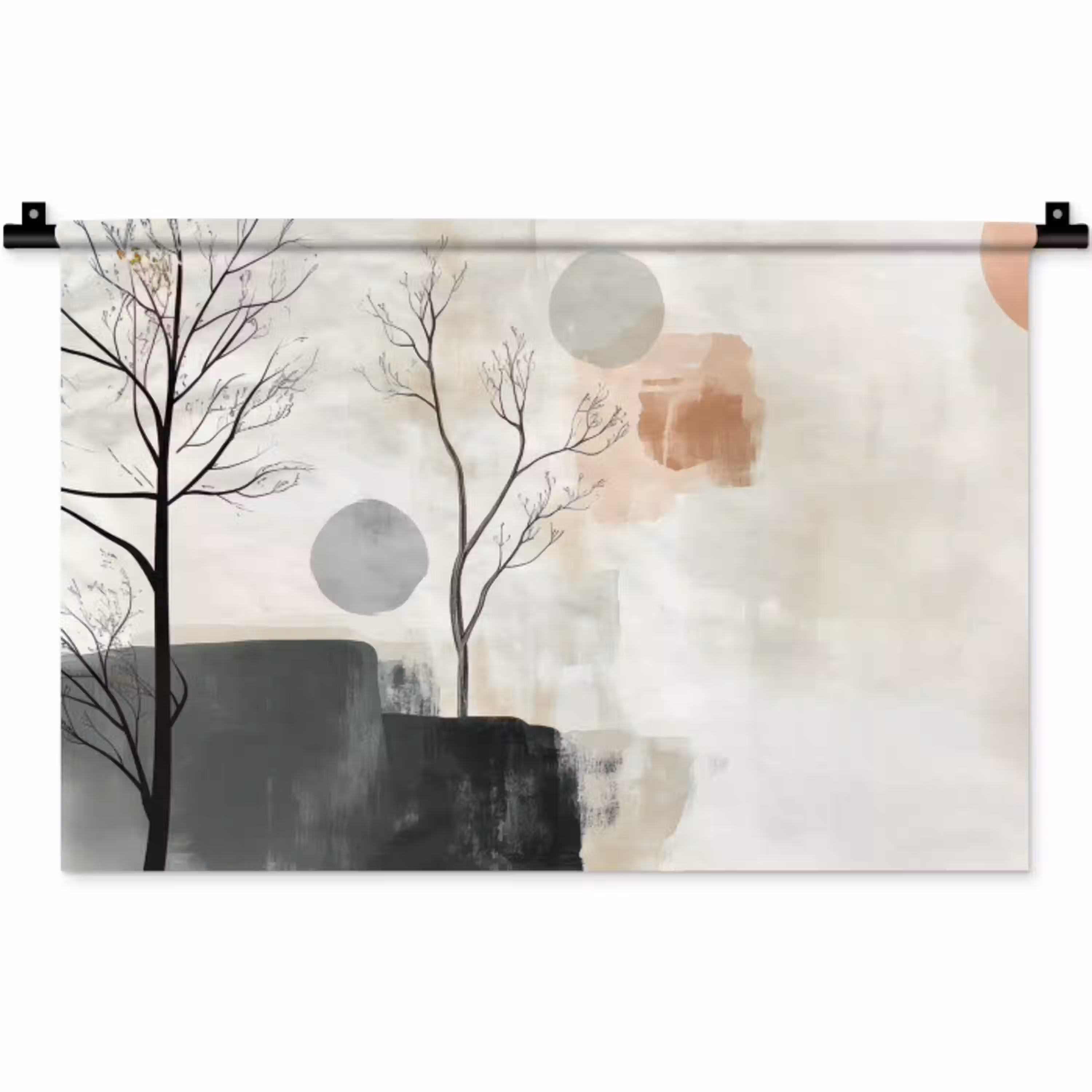 Wabi sabi - Beige - Plant Wandkleed katoen klein -zz3d
