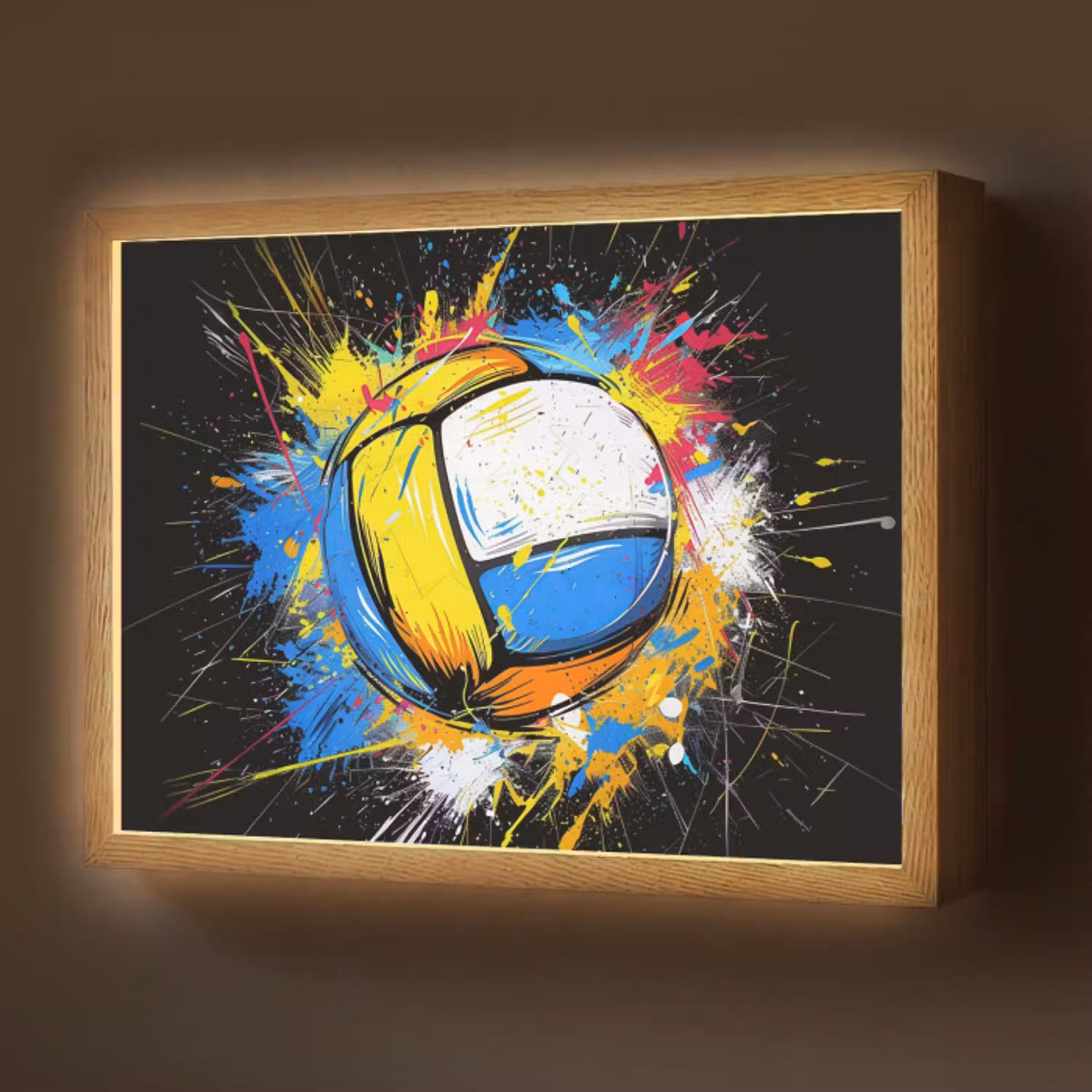Graffiti - Sport - Volleybal - Bal Light Box met batterij (Wandlamp) middel -z3d_website