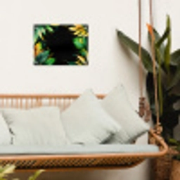 Bladeren - Groen - Geel - Verf - Jungle tuinposter los doek klein -sfeer7