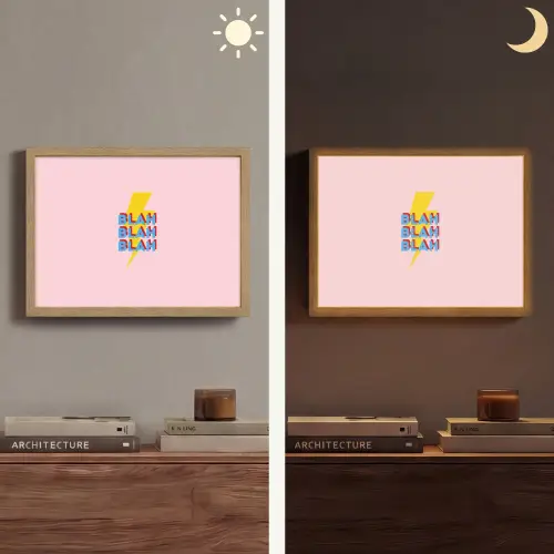 Blah - Bliksem - Roze Light Box met batterij (Wandlamp) middel -sfeer3