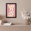 Bonjour - Stippen - Roze- Geel fotolijst zwart zonder passe partout klein -sfeer5