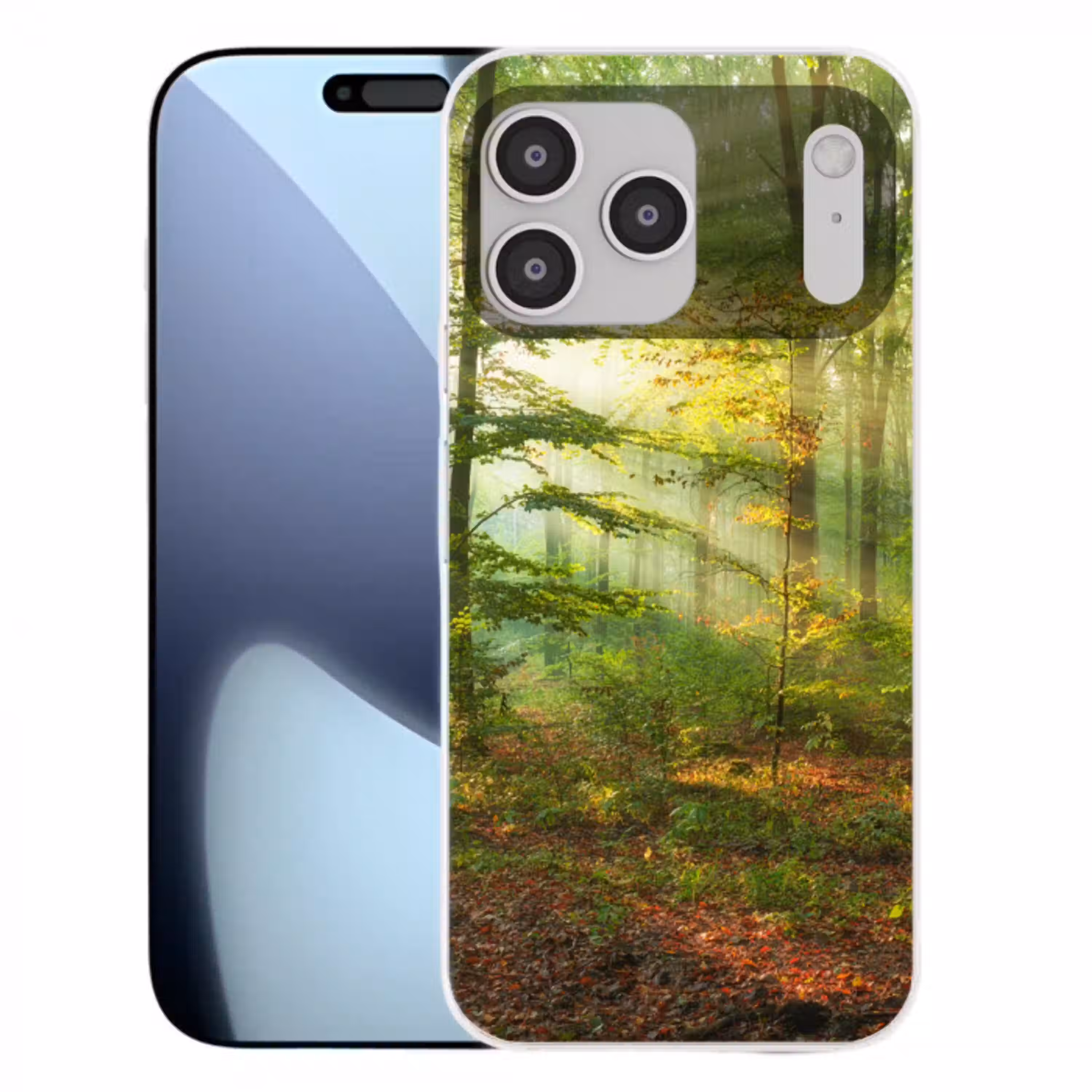Zon - Bos - Bomen - Natuur - Herfst Telefoonhoesje iPhone 17 Pro Max klein -3d