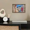 Doorkijk - Santorini - Landschap - Blauw - Grieks poster papier klein -sfeer1