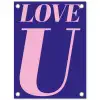 Love - Blauw - Valentijn tuinposter los doek klein -3d