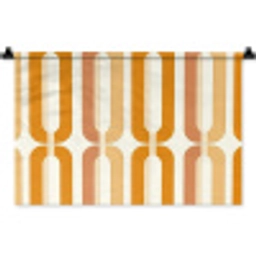 U-vorm - Retro - Oranje Wandkleed katoen klein 269 -zz3d
