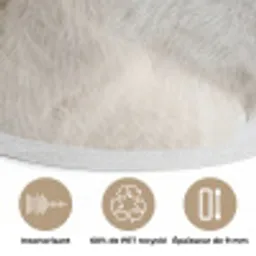 Paard - Kop - Winter - Dieren - Wit Akoestische PET Vilt - Rond klein -closeup_FR