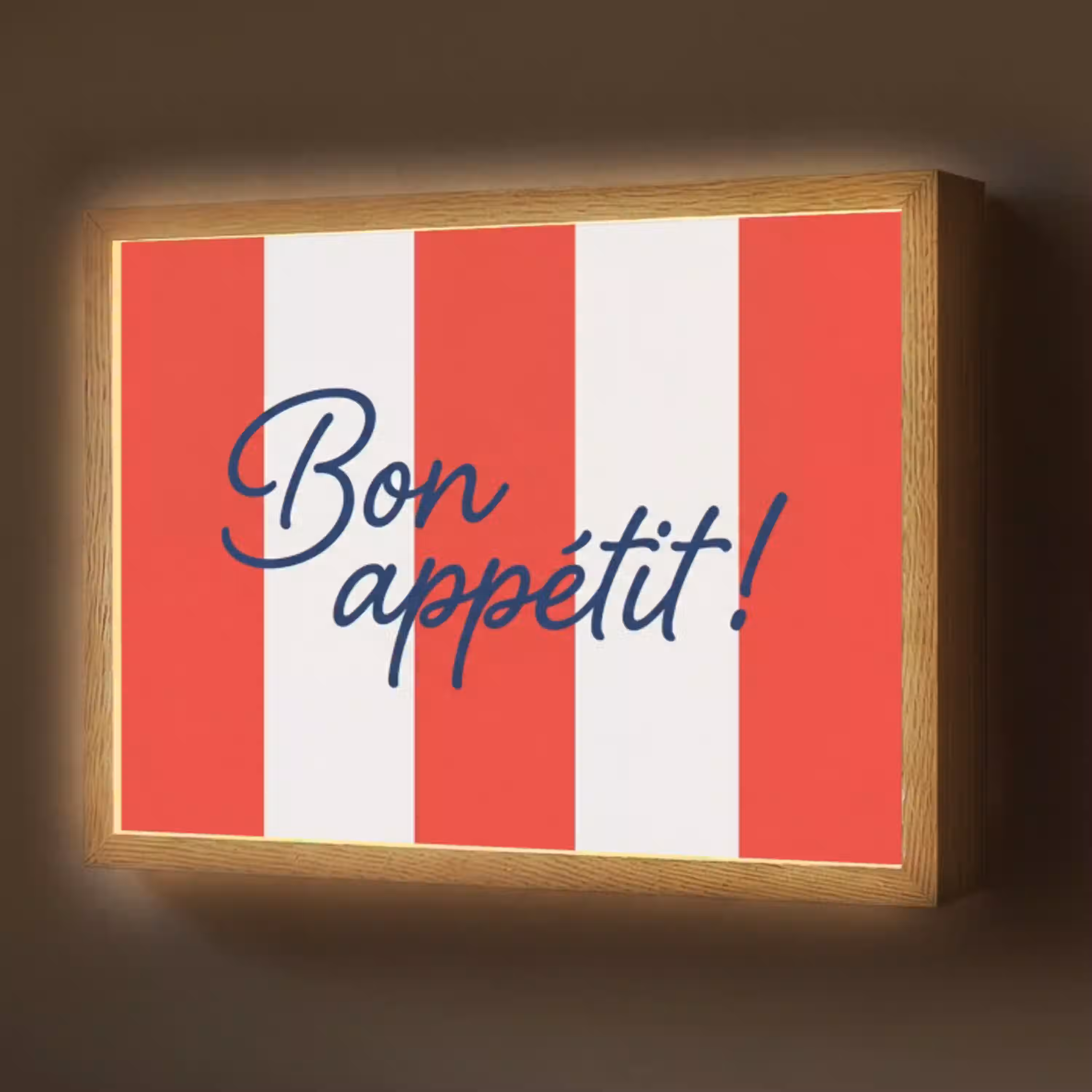 Eten - Spreuk - Keuken - Grafisch - Rood-Wit Light Box met batterij (Wandlamp) middel -z3d_website