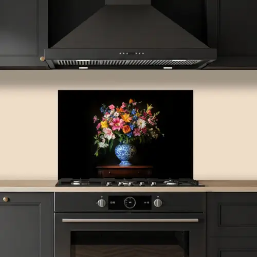 Kleur - Vaas - Bloemen - Boeket keuken achterwand spatscherm klein -sfeer1