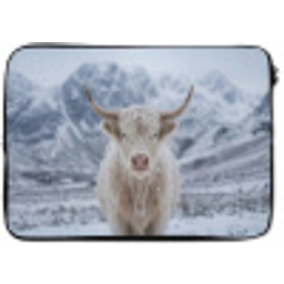 Schotse Hooglander - Sneeuw - Bergen - Winter laptophoes neopreen klein -zkaufland3dotto