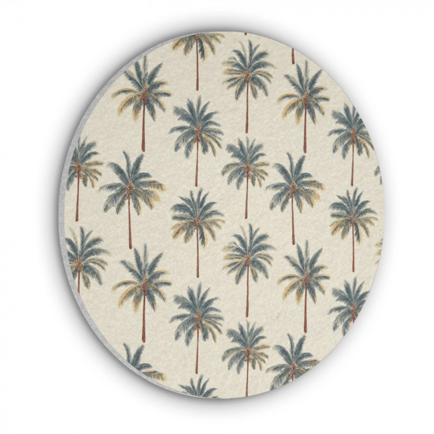 Palmbomen - Tropisch - Groen Akoestische PET Vilt - Rond klein 838 -3d