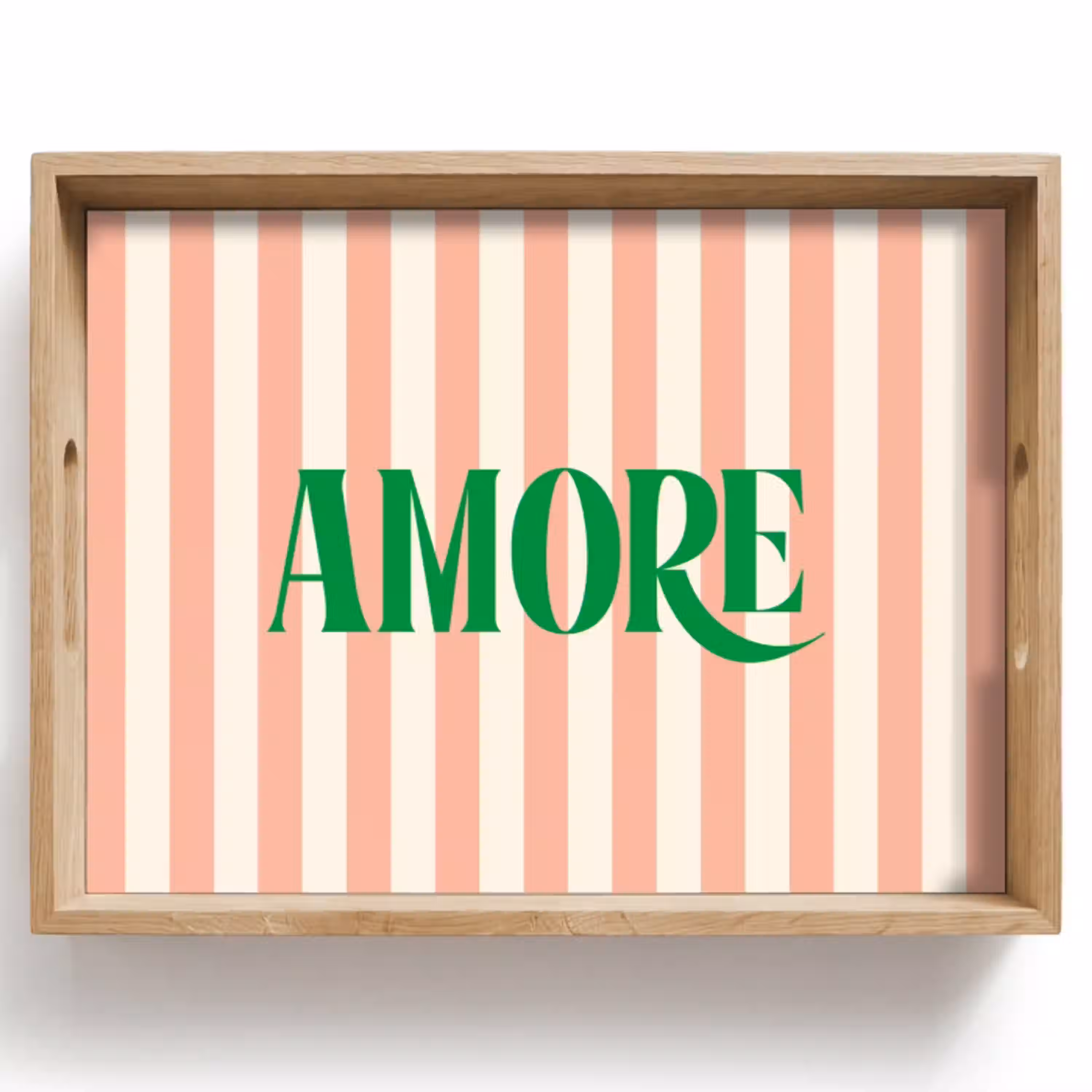 Zachtroze - Groen- Strepen - Amore Dienblad Rechthoek middel -z3d_shopping