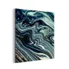 Marmer - Goud - Blauw - Glitter - Marmerlook - Abstract aluminium wit klein -3d