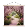 Kersenbloesem - Natuur - Sakura - Pad - Japanse tuin textielposter latten blank klein -3d
