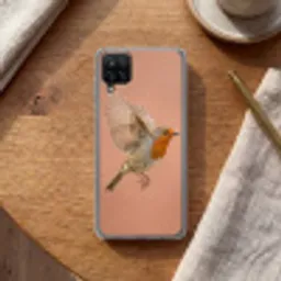 Roodborst - Natuur - Roze Telefoonhoesje Samsung Galaxy A12 klein -sfeer1