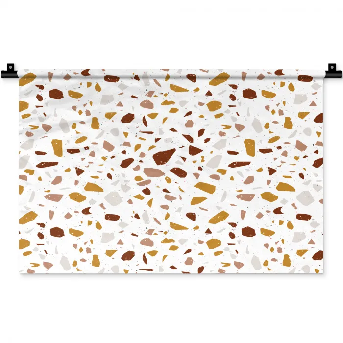Terrazzo -  Patroon - Wit - Urban Wandkleed katoen klein 269 -zz3d