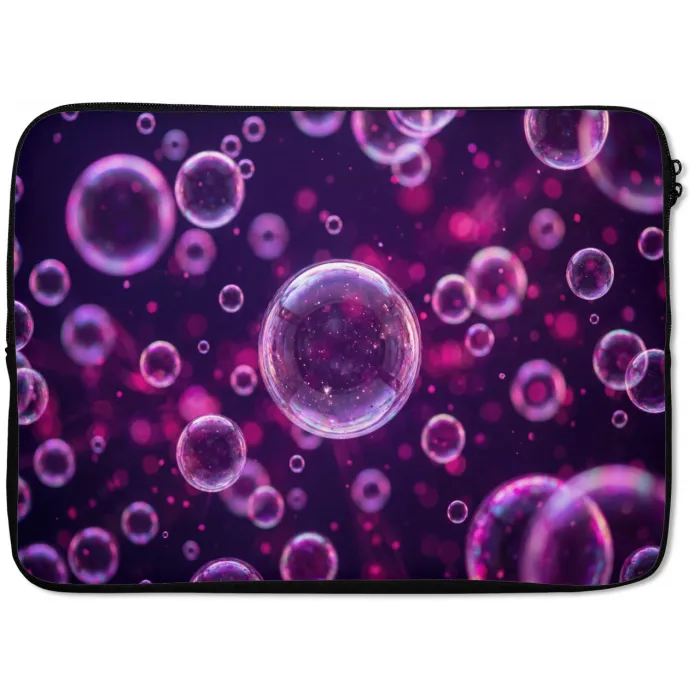 Paars - Bubbels - Schuim laptophoes neopreen klein -zkaufland3dotto