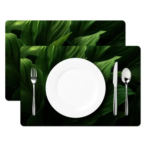 Bladeren - Schaduw - Groen - Textuur Placemat vinyl groot -zzsfeer2_Kitchenyeah-website