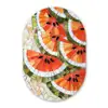 Mozaïek - Watermeloen - Rood - Pitten Wandcirkel Ovaal Glas middel -3d