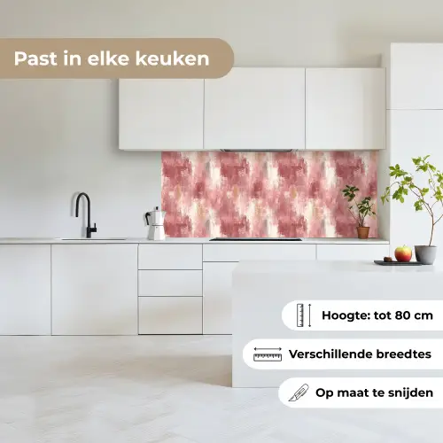 Penseelstrepen - Verweerd - Roze keuken achterwand 2 middel 871 -sfeer4_NL