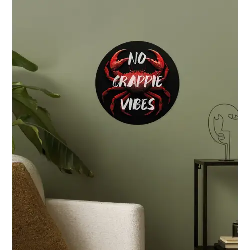 Krab - Rood - Tekst - Zwart Wandcirkel behangsticker klein -sfeer2