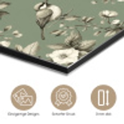 Botanisch - Vogels - Groen aluminium wit klein 46 -closeup_DE