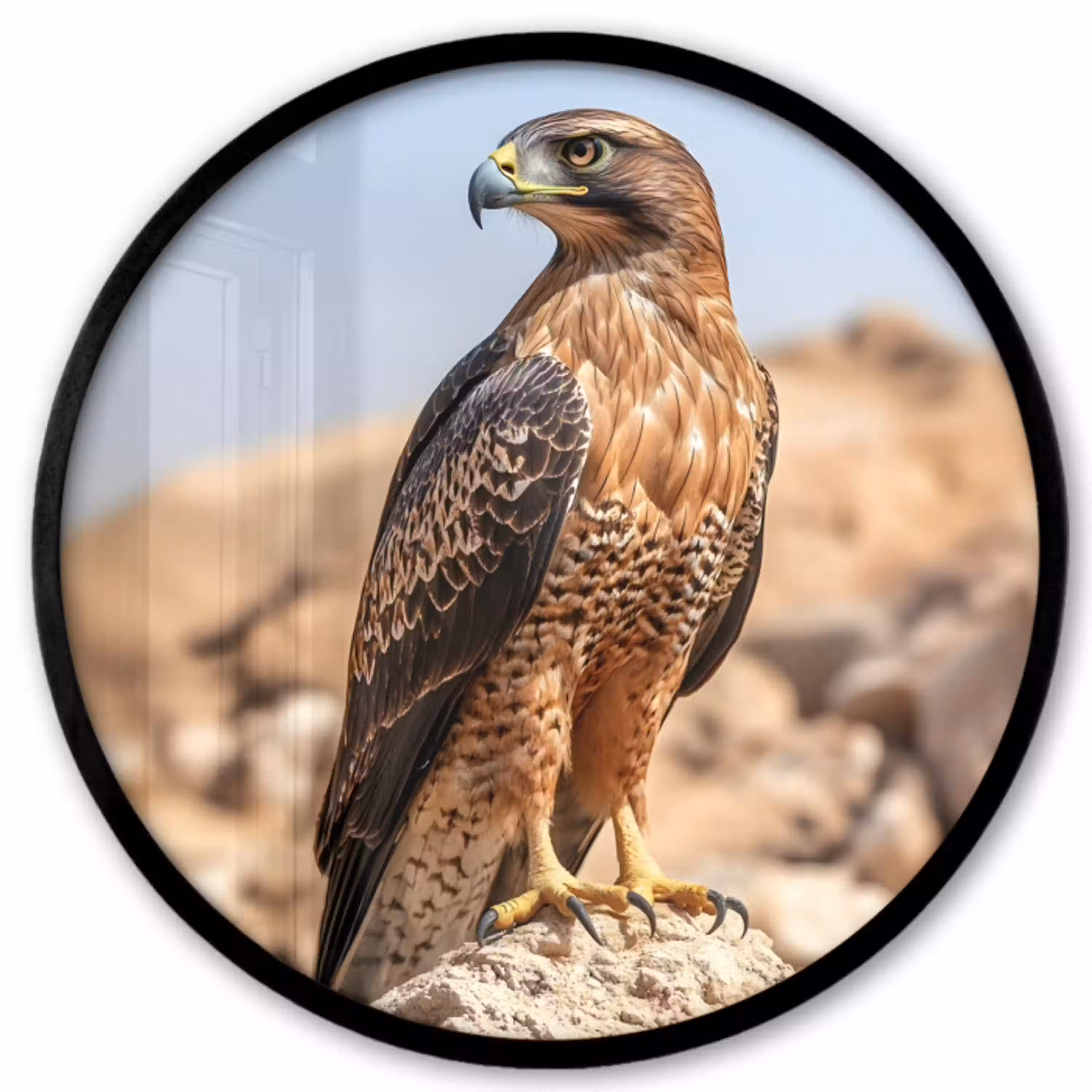 Valk - Vogel - Rots - Macht Fotolijst rond zonder passe partout klein -3d