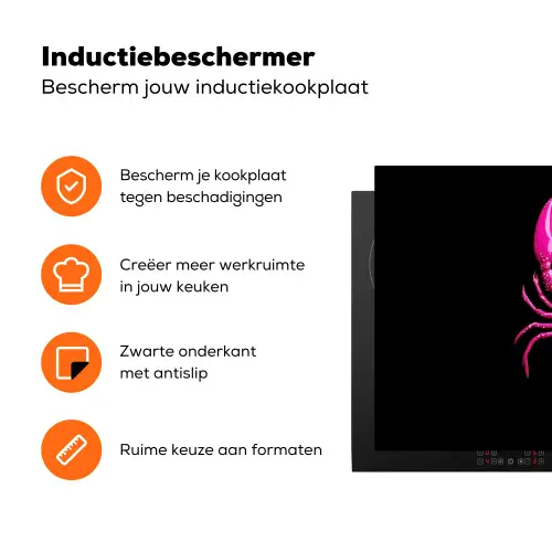 Kreeft - Felroze - Stippen - Opvallend Inductie beschermer vinyl 3mm klein -zzzzzzz-td-ups