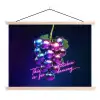 Quote - Neon - Disco - Druiven textielposter latten blank klein -3d