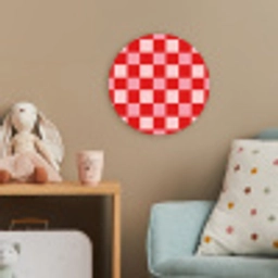 Vierkant - Klassiek - Rood Wandcirkel kunststof plaat 5mm dik klein 188 -tsfeer1_kind