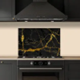 Marmer - Goud - Zwart - Marmerlook - Luxe - Glitter keuken achterwand spatscherm klein -sfeer1