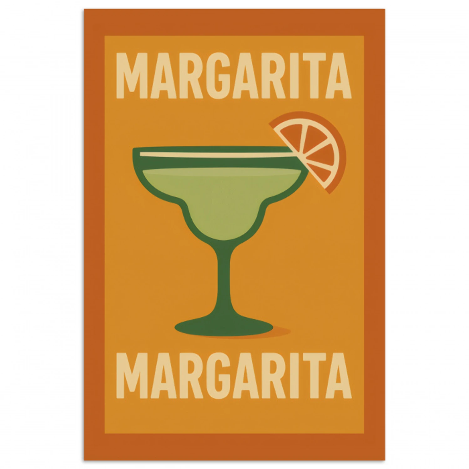 Illustratie - Margarita - Sinaasappelschijf - Oranje poster papier klein -3d