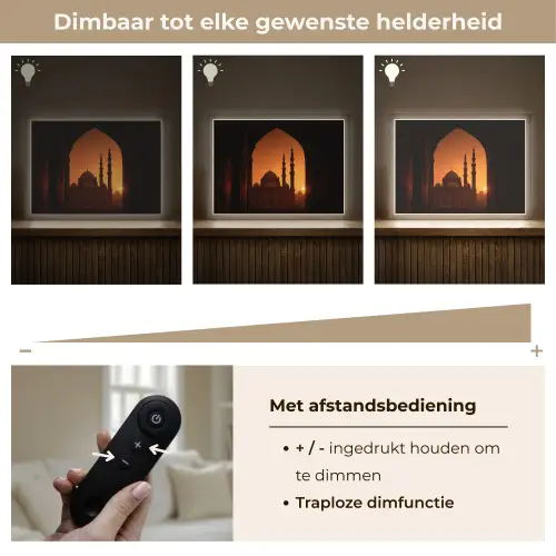Moskee - Oranje lucht - Islamitisch Light Box met batterij (Wandlamp) middel -USP_dimbaarNL