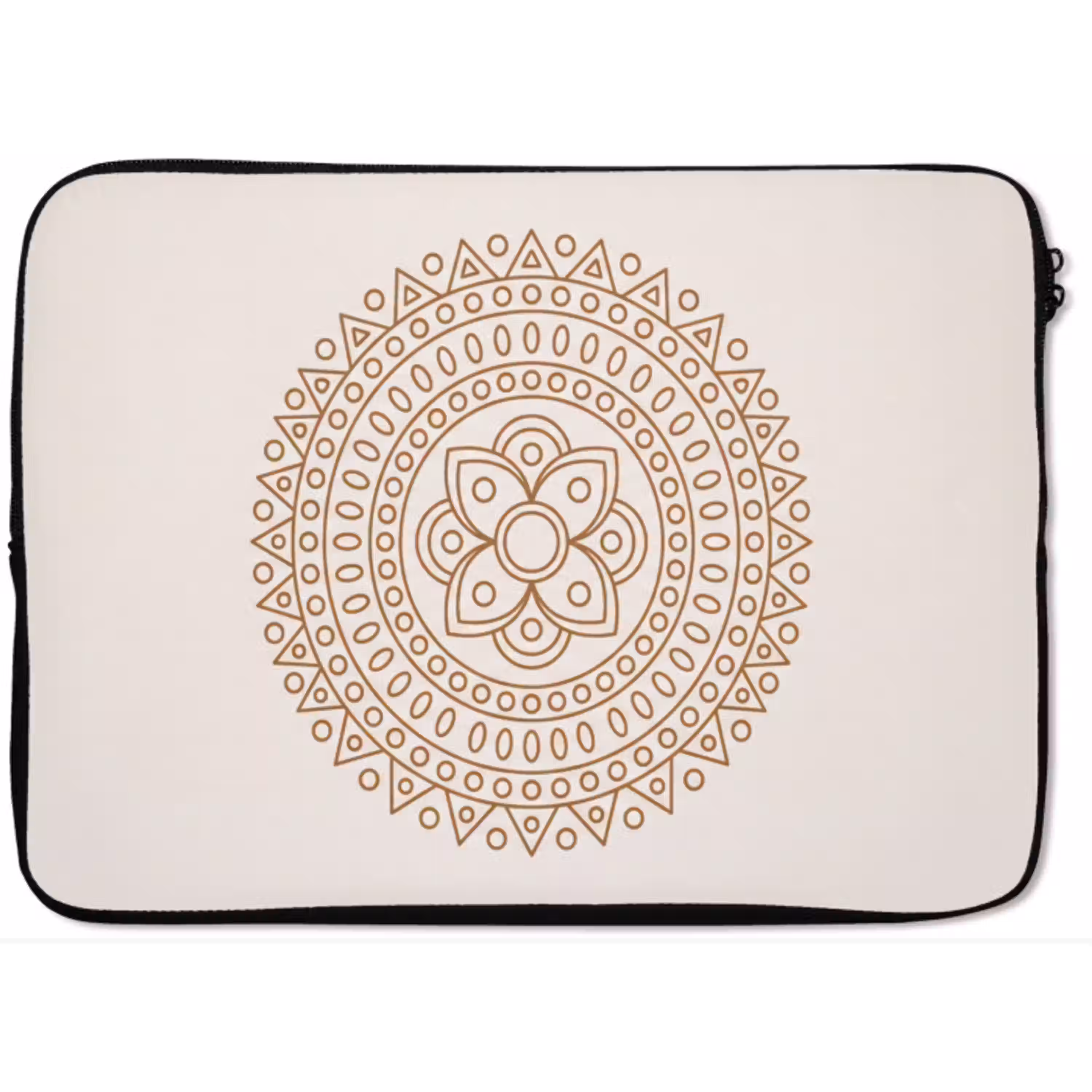 Mandala - Geometrisch - Abstract - Oosters - Bruin laptophoes neopreen klein -zkaufland3dotto