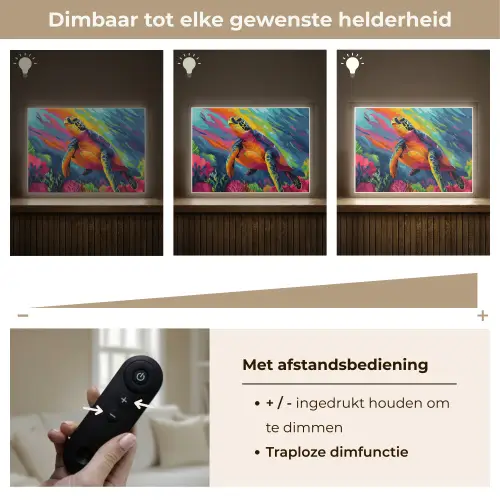 Koraal - Schildpad - Abstract - Water Light Box met batterij (Wandlamp) middel -USP_dimbaarNL
