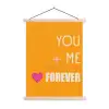 Oranje - Love - Valentijn textielposter latten blank klein -3d