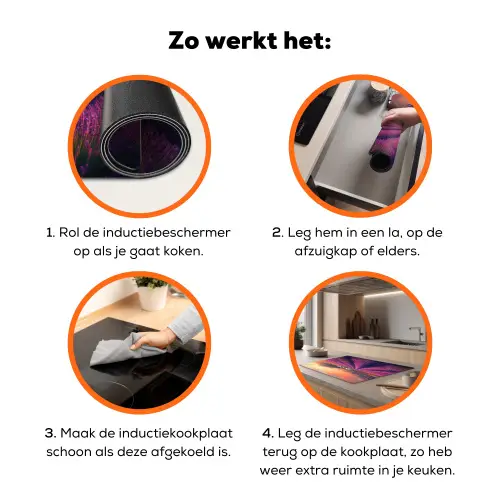 Lavendelveld - Quote - Zonsondergang Inductie beschermer vinyl 3mm klein -zzzzzzz-td-werking