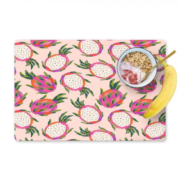 Drakenfruit - Patroon - Roze Placemat vinyl groot 368 -zzzproduct_Kitchenyeah-website