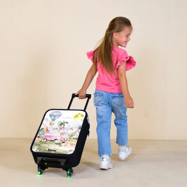 Eenhoorn safari Kinderkoffer - Zwart klein -sfeer1