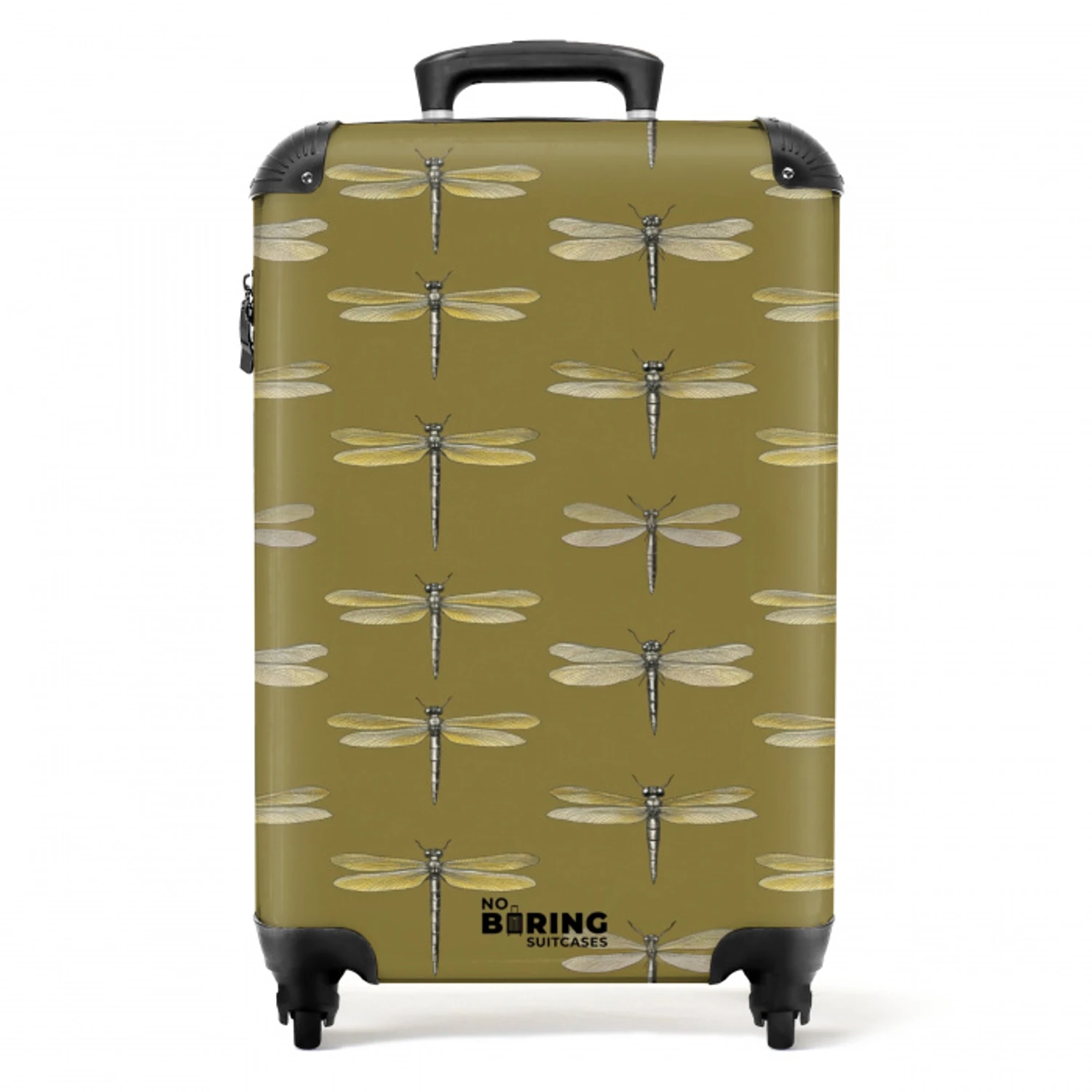 Libellen - Patroon - Groen NBS - Handbagage koffer - Volwassenen Unisex middel -productfoto_recht