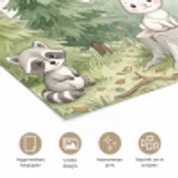 Bos - Dieren - Groen poster papier klein -closeup_NL